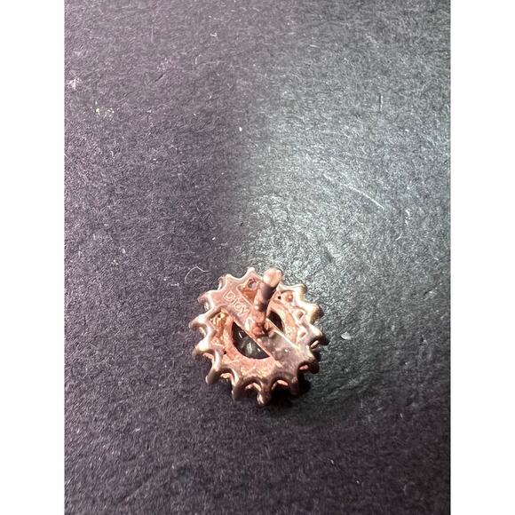 morganite and white topaz halo stud earrings in rose gold over sterling - Picture 5 of 11